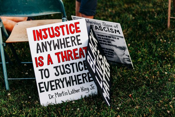 Protest signs at Black Lives Matter Knoxville’s Juneteenth Rally and March, 6.19.20