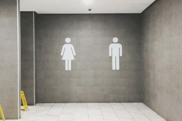 Men's and women's bathroom signs