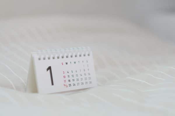 White calendar on white textile